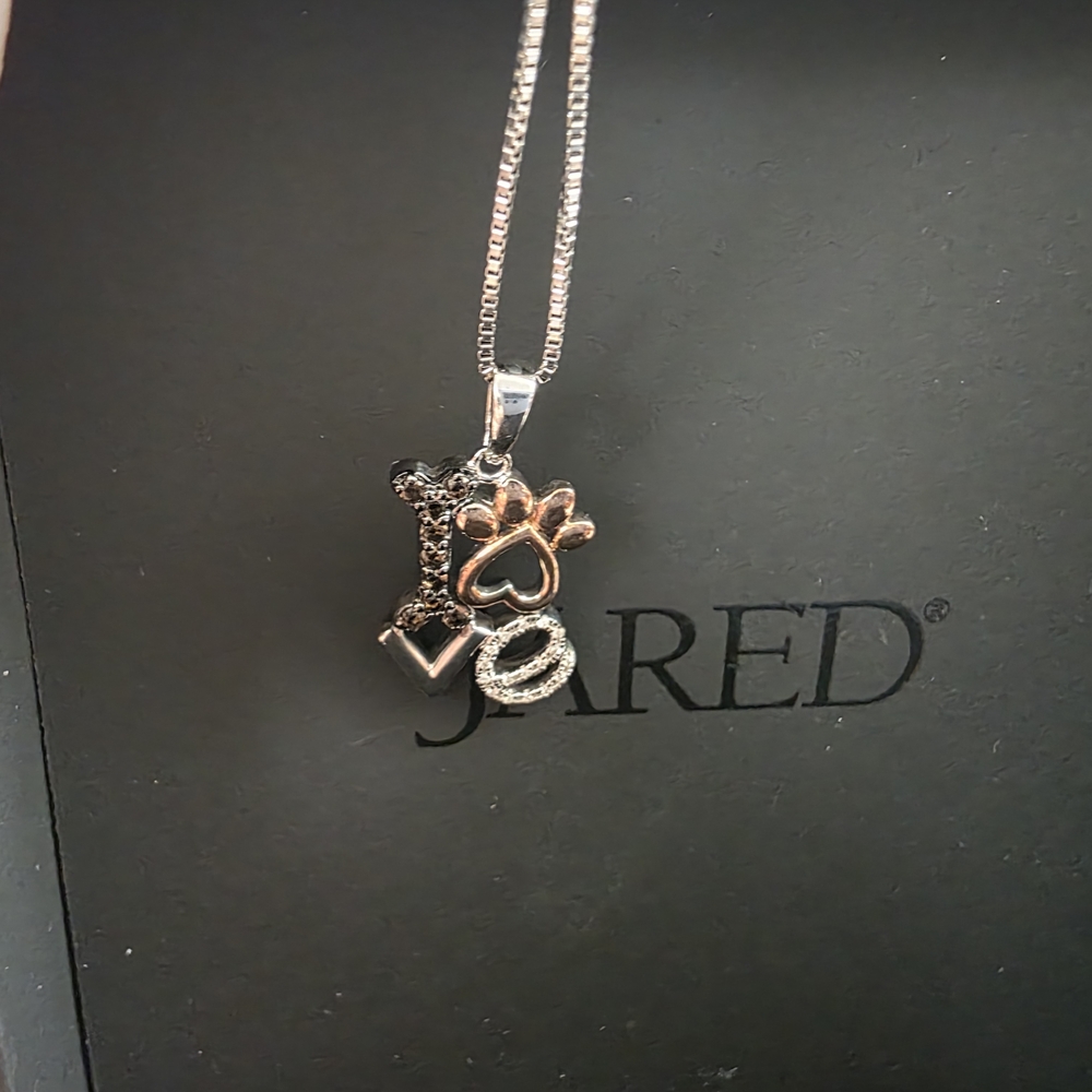 Red Two-Tone Love Paw Necklace